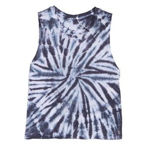 Sage Collective Tie Dye Navy White Crew Neck Tank Top Athletic Workout Shirt